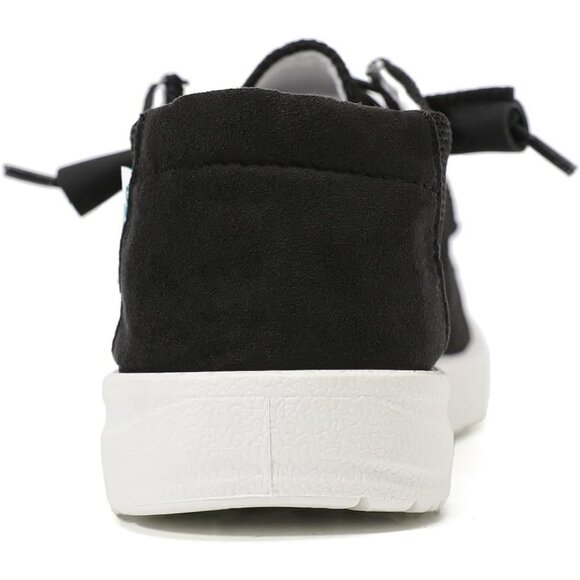 Women's Casual Slip On Deck Canvas Loafers Sneakers Lightweight Boot Shoes Black - Picture 4 of 7